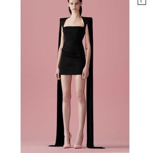 ALEX RUCHED FRINGE OVERLAY MINI DRESS Size Medium